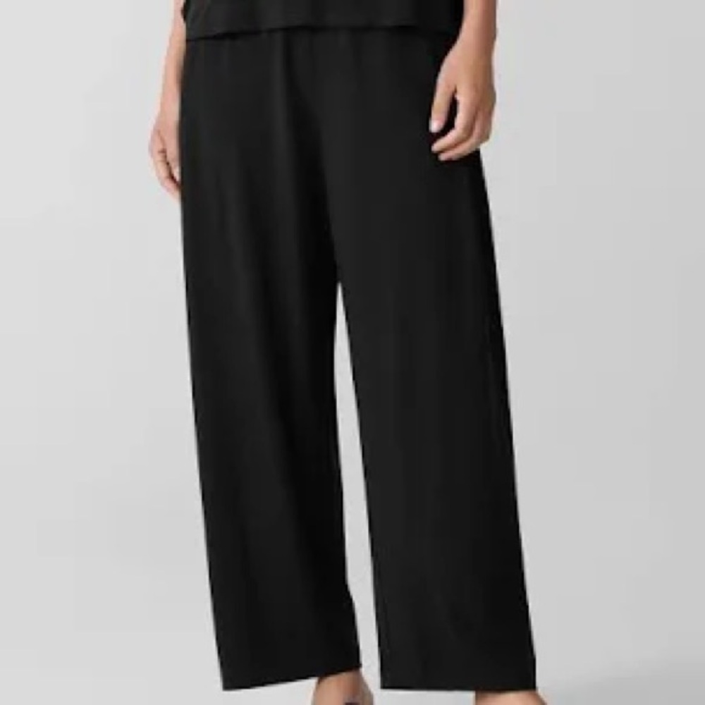 Eileen Fisher Black Straight-Leg Pants